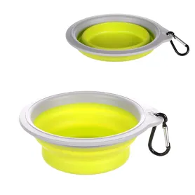 Складана миска Flamingo Travel Bowl Bubo для собак та котів, з карабіном