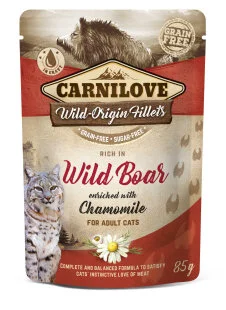 Вологий корм Carnilove cat pouch для котів, з кабаном і ромашкою
