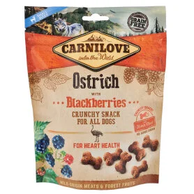 Ласощі Carnilove Dog Crunchy Snack для собак, м'ясо страуса та ожина