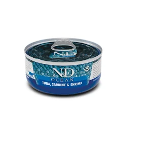 Вологий беззерновий корм Farmina N&D Grain Free Ocean Tuna, Sardine and Shrimp для дорослих котів з тунцем, сардинами і креветками