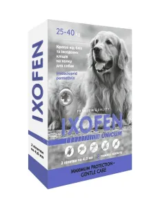 Краплі від іксодових кліщів, бліх та комарів Ixofen (Іксофен) - для собак вагою від 25 до 40 кг