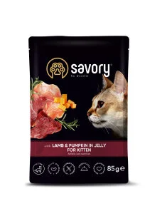 Вологий корм Savory Cat Kitten, with Lamb and Pumpkin - для кошенят, з ягням та гарбузом