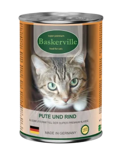 Консервированный корм Baskerville (Баскервиль) - для кошек, с индейкой и говядиной