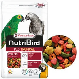 Корм Versele-Laga NutriBird P15 – для крупных попугаев, на основе отборных зерен, свежих фруктов, арахиса