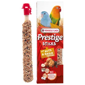 Лакомство Versele-Laga Prestige Sticks Small Parrot Nuts & Raisin topping - для волнистых попугаев, с фундуком, грецкими орехами и изюмом