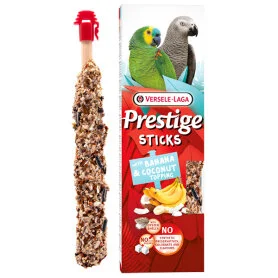 Ласощі Versele-Laga Prestige Sticks Parrots Banana & Coconut topping - для середніх і великих папуг, з бананом і кокосом