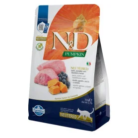 Сухий беззерновий корм Farmina N&D Grain Free Pumpkin Lamb and Blueberry Neutered Adult для стерилізованих котів з ягням, гарбузом та чорницею