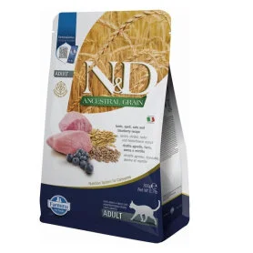 Сухий низькозерновий корм Farmina N&D Low Grain Lamb and Blueberry Adult для дорослих котів з ягням і чорницею