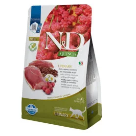 Сухий беззерновий корм Farmina N&D Quinoa Urinary, Duck and Cranberry Adult для профілактики сечокам'яної хвороби у дорослих котів з качкою, кіноа, журавлиною та ромашкою