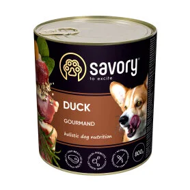 Вологий корм Savory Dog Gourmand rich in Duck - для дорослих собак усіх порід, з качкою