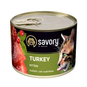 Вологий корм Savory Cat Kitten rich in Turkey - для кошенят, з індичкою