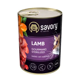 Вологий корм Savory Cat Adult Gourmand Sterilised rich in Lamb - для дорослих стерилізованих котів, з ягням