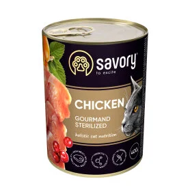 Вологий корм Savory Cat Adult Gourmand Sterilised rich in Chicken - для дорослих стерилізованих котів, з куркою