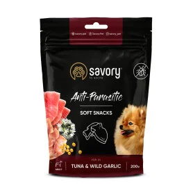 М'які ласощі Savory Dod All Breeds Anti-Parasitic Soft Snacks ricn in Tuna and Wild Garlic - з антипаразитарним ефектом для собак, тунець та дикий часник