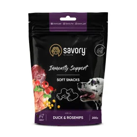 М'які ласощі Savory Dod All Breeds Immunity Soft Snacks ricn in Duck and Rosehips - для зміцнення імунітету собак, з качкою та шипшиною
