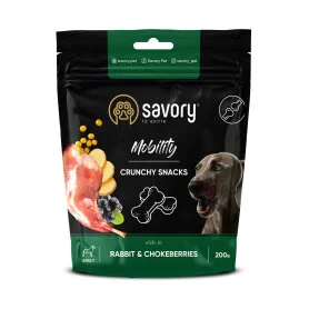 Хрусткі ласощі Savory Dod All Breeds Mobility Crunchy Snacks rich in Rabbit and Chokeberries - для здоров'я кісток і суглобів собак, з кроликом та чорноплідною горобиною