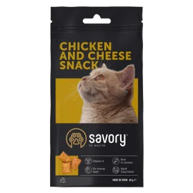 Хрумкі ласощі Savory Cats Snacks Pillows Gourmand with Chicken and Cheese - для дорослих вибагливих котів подушечки з куркою та сиром 