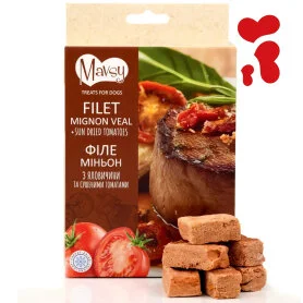 Лакомство Mavsy Freeze dried Filet Mignon with sundried tomatoe - для собак от 3-х месяцев, филе миньон из говядины и сушеными томатами
