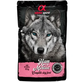 Полнорационный влажный корм Alpha Spirit Ham Mousse – для взрослых собак всех пород, с ветчиной