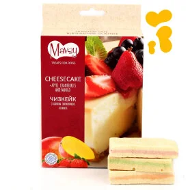 Лакомство Mavsy Freeze dried Cheesecake with apple, cranberries and mango - для собак от 3-х месяцев, чизкейк с яблоком, клюквой и манго