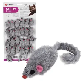 Іграшка Flamingo Furry Mouse Grey для котів, з брязкальцем і котячою м’ятою