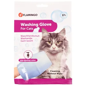 Рукавиця-серветка Flamingo Washing Glove Cat для миття котів без води