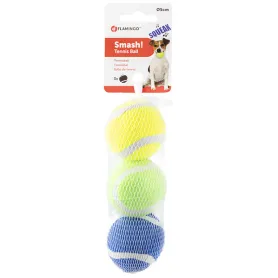 Набір іграшок Flamingo Smash Tennis Ball для собак, 3 м'ячі з пищалкою