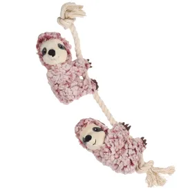 Іграшка Flamingo Hangta Sloth with Rope для собак, з пищалкою