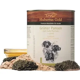 Влажный корм Hubertus Gold Grüner Pansen mit Haferflocken (Хубертус) – для собак, с рубцом, хлопьями и льняным маслом