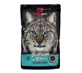 Полнорационный влажный корм Alpha Spirit Sea Bream - для взрослых кошек всех пород.