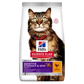 Сухой корм Hill's Science Plan Adult Sensitive Stomach&Skin - для взрослых кошек с чувствительным пищеварением и кожей, с курицей