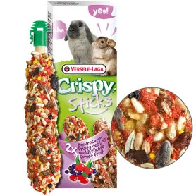 Ласощі Versele-Laga Crispy Sticks Forest Fruit - для кроликів та шиншил, з хрусткими зеренами зі шматочками лісових ягід