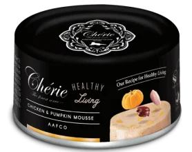 Влажный беззерновой корм Cherie Healthy Living Chicken & Pumpkin Mousse – нежный мусс, с курицей и тыквой