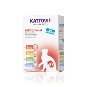 Набір вологого дієтичного корму Kattovit Feline Diet - Niere Renal Multibox - для котів із захворюваннями нирок 12 шт x 85 г