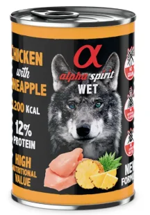 Полнорационный влажный корм Alpha Spirit WET Chicken with Pineapple для взрослых собак всех пород, с курицей и ананасами