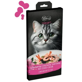 Жидкое лакомство Mavsy Creamy Superfood Shrimp and Chicken Tartare with Red Clover and Caviar - для кошек в виде тартара из креветок и курицы с красным клевером и икрой (5 стиков по 15 г)