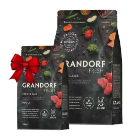 Набор сухого корма Grandorf Fresh Cat Lamb & Sweet Potato - для взрослых кошек, с ягненком и бататом, 2 кг + 400 г