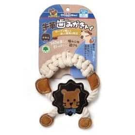 Жувальна іграшка з канатом DoggyMan Leather Lion with Rope для собак