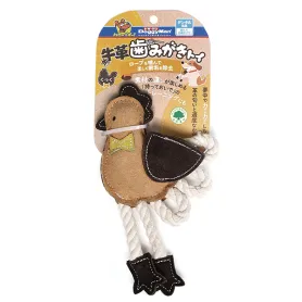 Жувальна іграшка з канатом DoggyMan Leather Chicken With Rope для собак