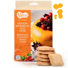Лакомство Mavsy Freeze dried Venison meringue with rose hips and pumpkin - для собак от 3-х месяцев, из оленины с шиповником и тыквой