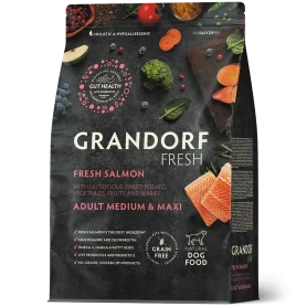 Сухой беззерновой корм Grandorf Fresh Dog Adult Medium and Maxi Salmon and Sweet Potato - для взрослых собак средних и крупных пород, с лососем и бататом