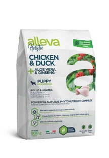 Полнорационный сухой корм Alleva Holistic Puppy Junior Chicken & Duck Medium – для щенков а также для беременных и лактирующих собак средних пород, с курицей и уткой