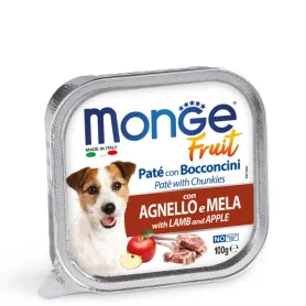 Вологий корм Monge Dog Wet Fruit для дорослих собак, з ягням і яблуком