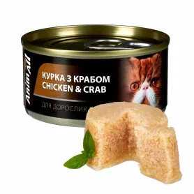 Влажный корм AnimAll (АнимАлл) Chicken & Crab - для кошек, с курицей и крабом