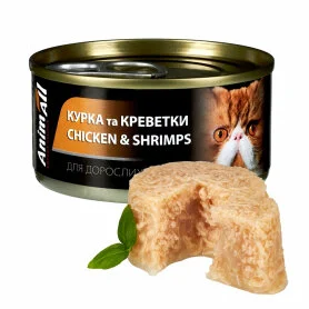 Влажный корм AnimAll (АнимАлл) Chicken & Shrimps - для кошек, с курицей и креветками
