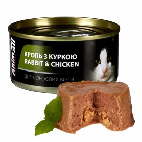 Влажный корм AnimAll (АнимАлл) Rabbit & Chicken - для кошек, с кроликом и курицей