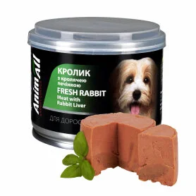 Влажный корм AnimAll (АнимАлл) Rabbit & Rabbit Liver - для собак, с кролем и кроличьей печенью