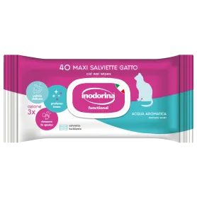 Салфетки Inodorina Functional Acqua Aromatica для взрослых кошек с ароматической водой и лавандой