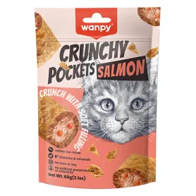 Хрустящие лакомства Wanpy Crunchy Pockets Salmon & Roe - для кошек, подушечки с лососем и икрой