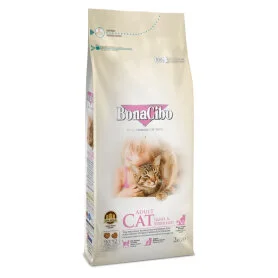 Сухий суперпреміум корм BonaCibo Cat Adult Light & Sterilized - для дорослих стерилізованих котів та кішок із зайвою вагою, з м'ясом курки, анчоусами і рисом 